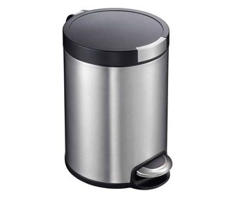 Szemeteskosár EKO pedállal, űrtartalom 5 liter, 1 kivehető rekesz, ergonomikus, ujjlenyomat mentes rozsdamentes acél test, táska