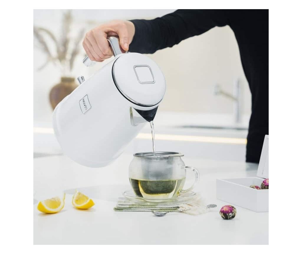 Novis elektromos vízforraló, Kettle K1, beépített mészkő szűrő, gyors fűtés, űrtartalom 1,6 l, teljesítmény 2400 W, elegáns kivi