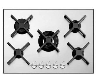 Barazza beépíthető gázfőzőlap, 70 cm, 5 égős, Select Plus kollekció, elektromos gyújtás, robusztus öntöttvas rács, forgókapcsoló