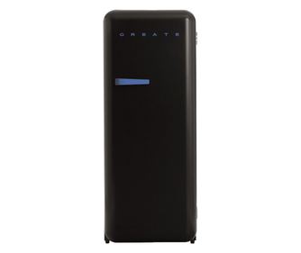 Retro CREATE hűtőszekrény, űrtartalom 281 liter, magasság 150 cm, fagyasztó 21 liter, állítható hőmérséklet, 3 üvegpolc, 1 acél