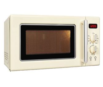 Exquisite микровълнова фурна 2в1, ретро дизайн, капацитет 20 литра, въртяща се плоча Ø 25,5 см, функция грил/размразяване/нагряв