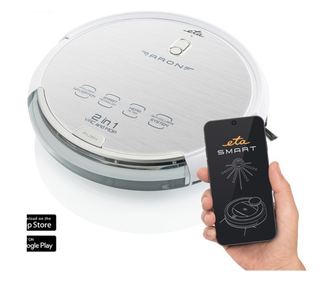 Прахосмукачка робот с моп ETA Aron 3512 90000, Wi-Fi, литиево-йонна батерия 14.4 V, 300 ml, самозарядна, жироскопична навигация,