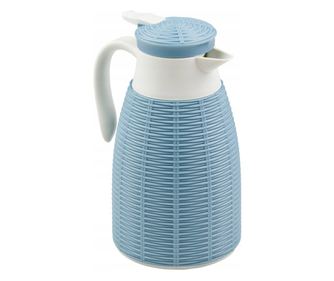 Excellent Houseware bögre, hőálló üveg/polipropilén, 15x26,5 cm, kék