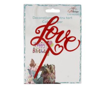 Torta ukras crveni natpis LJUBAV