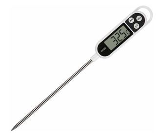 Termometru digital alimentar de insertie cu tija Pufo, afisaj LCD, 3 butoane si oprire automata, interval masurare -50° C - +300