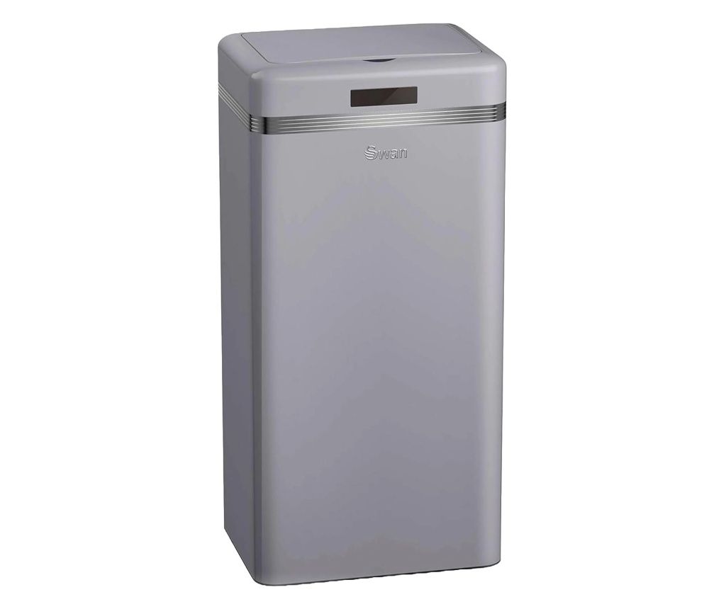 Hattyúérzékelő szemetes, Retro, 45 literes űrtartalom, hangtalan fedél nyitás/zárás, 1 kivehető rekesz, fényjelző, ergonomikus, 