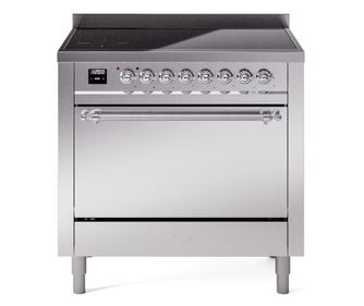 Aragaz, ILVE, Nostalgie, 90 cm, plita cu inductie, 6 zone de gatit, cuptor electric, solid door, stainless stell/chrome