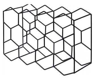 Suport 11 sticle vin Excellent Houseware, metal, 44x15x29 cm, negru