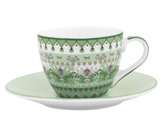 Espresso šalica s tanjurićem, kolekcija Lily & Lotus, svijetlo zelena, 120 ml, Pip Studio