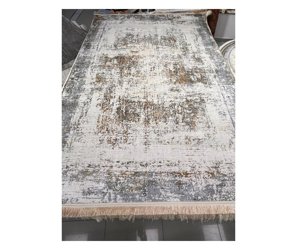 Bežičasti plavi tepih s vintage dizajnom 50x125 cm svila i pamuk za dnevni boravak