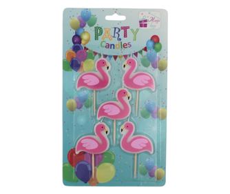 Set od 5 ružičastih party svijeća flamingo