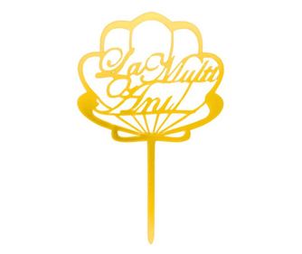 Torta Topper Sretan Rođendan zlatna školjka