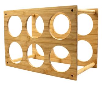 Suport pentru 6 sticle de vin, bambus, 35x24x18.5 cm, Excellent Houseware