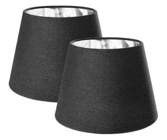 2 db-os lámpaernyő készlet, E27, fekete/ezüst, Navaris, 53997.01.42