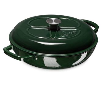 Navaris tapadásmentes öntöttvas edény főzőlapokhoz/sütőkhöz - 29,5 cm - 3,5 L - Zöld, 52479.01.80