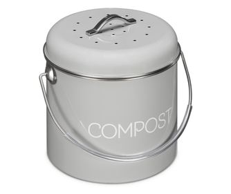 Метален контейнер за компост, сив, 3 л + 3 филтъра, Navaris, 49642.1.22