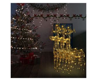 Božićni ukrasi za jelene, 3 kom, 60x16x100 cm, akril