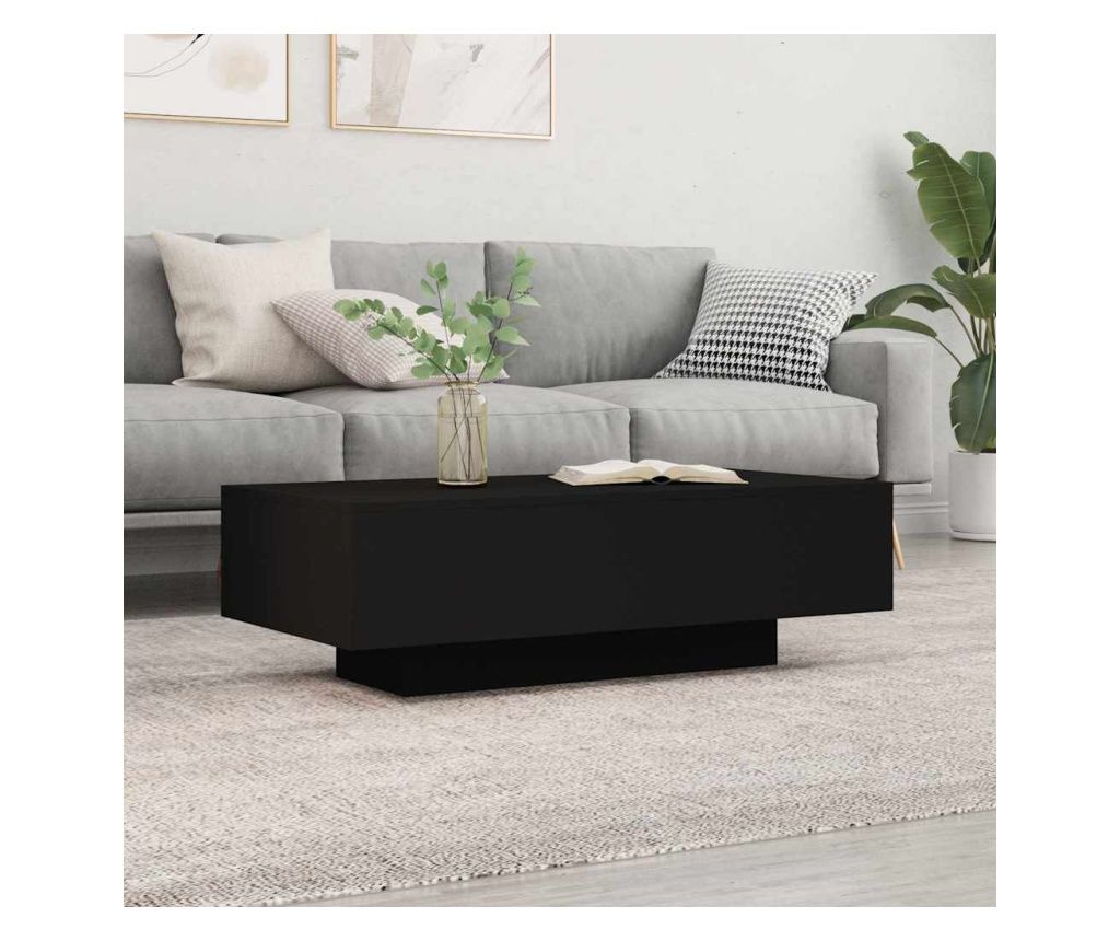 Coffee Table, Black, 100x49.5x31 cm, Processed Wood