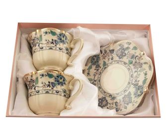 Serviciu Portelan Vintage 2 Cesti si farfurii