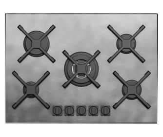 Plita incorporabila pe gaz, Barazza, colectie Unique, 5 arzatoare, 70 cm, inox