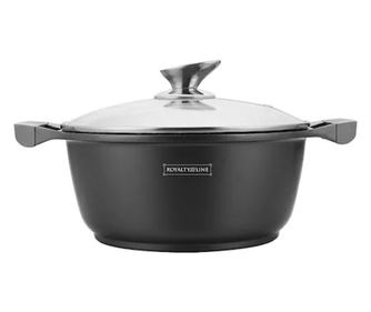 Mramorovaný hrnec 2,5 l, 20 cm, nepřilnavý, s tepelně odolnou skleněnou poklicí Royalty Line BS20M