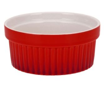 Set 2 ramekini Excellent Houseware, portelan, 9x5 cm, rosu/alb