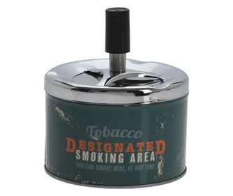 Popielniczka Vintage przycisk Smoking Area, 9 x 12 cm