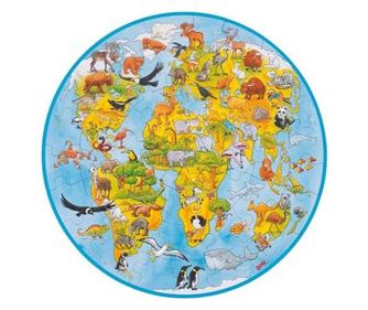 Goki Puzzle drewniane dla dzieci - Świat XXL , zabawka montessori
