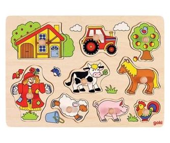 Goki Puzzle z uchwytami Farma (221592)