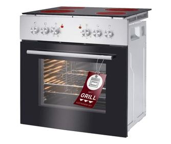 Beépíthető kerámia főzőlap és elektromos légkeveréses sütő szett, 61 liter, Bomann, EHBC7935IX, 380 V, rozsdamentes acél