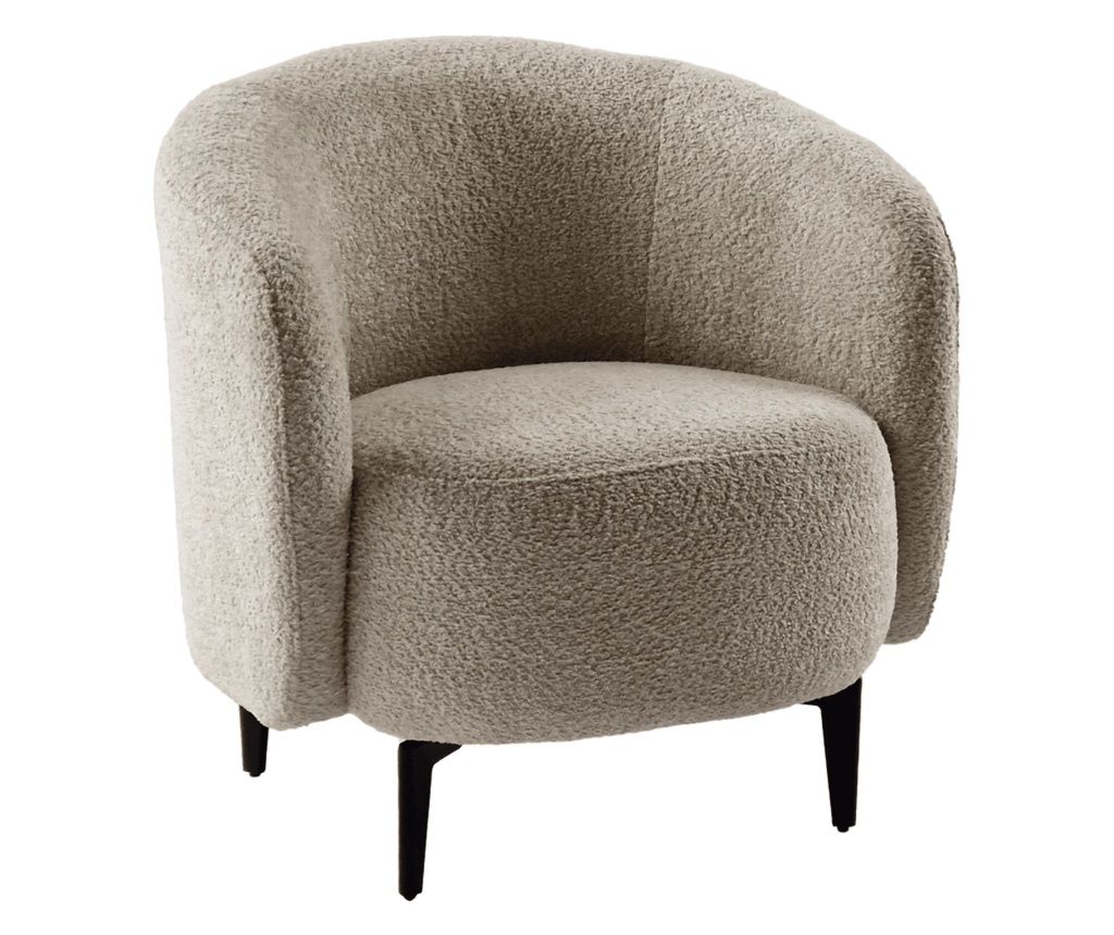 Fotoliu, bej / negru, PRESO, Sani, 75 x 68 x 76 cm