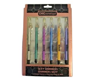 Σετ 6 μολύβια ματιών με γκλίτερ, Chicosmetique, Shimmers