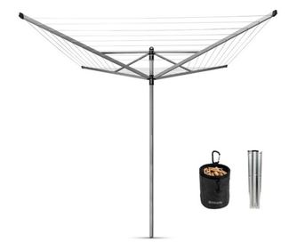 Brabantia Lift-O-Matic 1003466 kültéri evőeszköz, 50 m, állítható magasságú, fém ásónyárs, tok, táska klipszekkel, korrózióálló,
