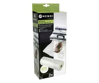 Set 2 reliefnih rolic za vakuumski varilnik Hendi, 28 cm x 6 metrov, 2 plasti, debeline 75 mikronov