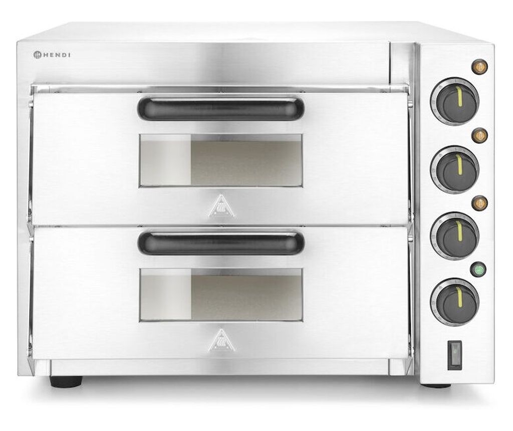 Hendi 2-komorna peć za pizzu, 3000W, Dimenzije komore: 415x400x120mm, 580x560x(V)435mm