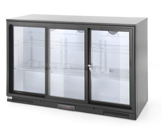 3-ajtós tolóüveges hűtővitrin, 2/10C, 300 W, rozsdamentes acél test, ARKTIC by Hendi, 1335x500x(h)900