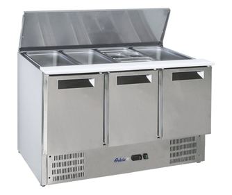 Hendi by Arktic rashladni pult za pripremu salata s 3 vrata i poklopcem na šarkama, 1365x700x(V)860 mm