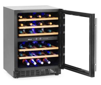 Hladnjak za vino s 2-zonskom kontrolom temperature, 46 boca, Hendi 133 litara, 220-240V/90W, 595x588x(V)820 mm