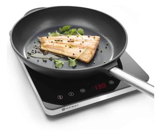 Profesionalna indukcijska ploča za kuhanje, Hendi, 2000W, digitalna kontrola, nehrđajući čelik, 296x370x46 mm