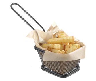Mini košara za serviranje krumpirića, nehrđajući čelik, 90x90x90 mm