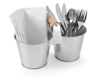 Rustikalen set za začimbe in serviete, Hendi, stil vedra, 190x95x(V)140, pocinkano jeklo