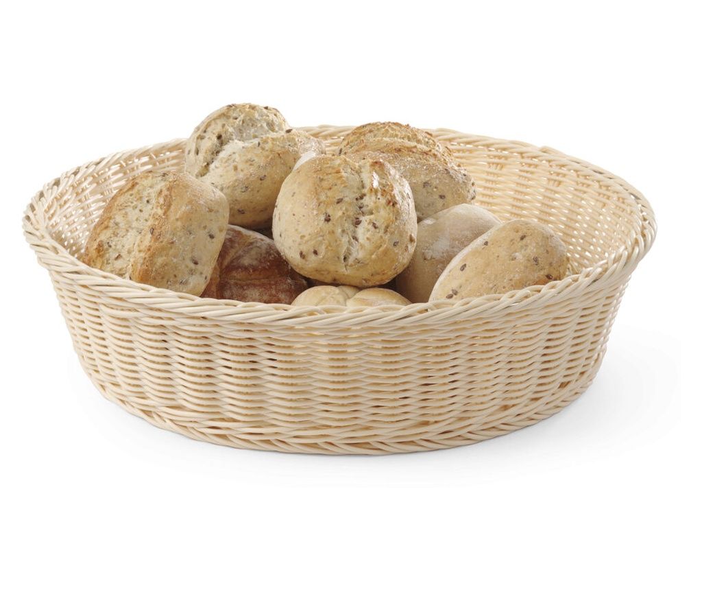 Hendi kenyérkosár, bézs, polipropilén, szőtt mintázatú, ø400x(h)90 mm