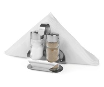 Set za začine / Dozator za ulje, Hendi, 3 komada: sol, papar, držač za salvete, 85x75x(V)115 mm