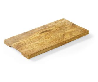 Hendi Prostokątna Deska do Krojenia z Rowkowanymi Uchwytami, Drewno Oliwkowe, 250x150x(H)18 mm