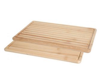 Deska do krojenia z litego drewna jesionowego, GN1/1, z 2 stronami do krojenia: chleba i żywności, 530x325x(H)18 mm, Hendi