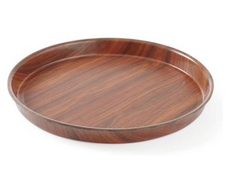 Hendi okrugli pladanj za posluživanje s visokim rubom, imitacija drveta, 320 mm