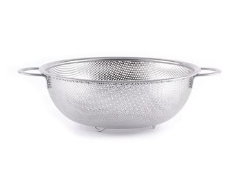 Colander Hendi, otel inoxidabil, cu baza si 2 manere, perforat, 285x(H)115 mm