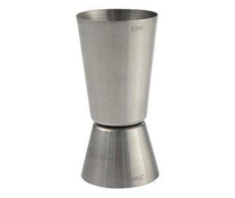 Мерителна чашка Hendi, двустранна, 25 и 50 мл, неръждаема стомана, 40x(В)85 мм