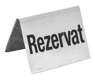 Namizni znak - Rezervirano, nerjaveče jeklo, set 4 kosov, 50x35x(v)40