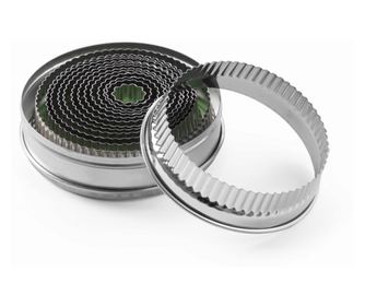 Set od 14 okruglih kalupa za tijesto s valovitim rubom, različite veličine, 18-108 mm, Hendi, nehrđajući čelik